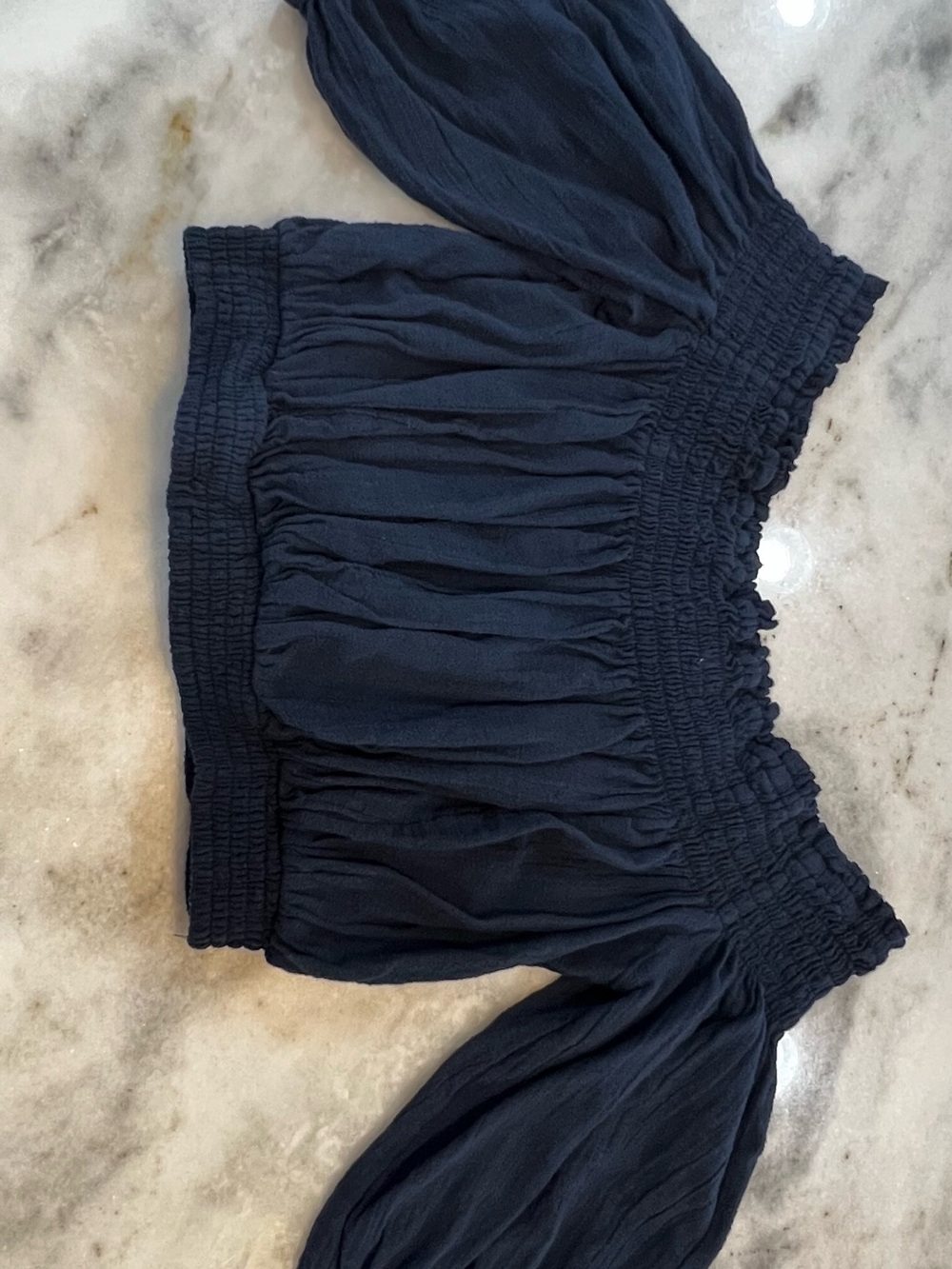 Free People Ruched Button Down Crop Top Balloon Sleeve 100% cotton
